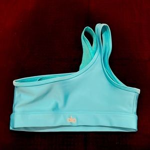 Alo turquoise airlift excite one shoulder sports bra